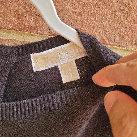 MICHAEL MICHAEL KORS Charcoal Black Wool Blend Crew Neck Sweater Dress S - Picture 6 of 10